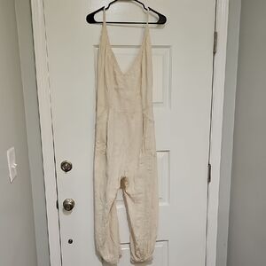 Free People Cream Jumpsuit